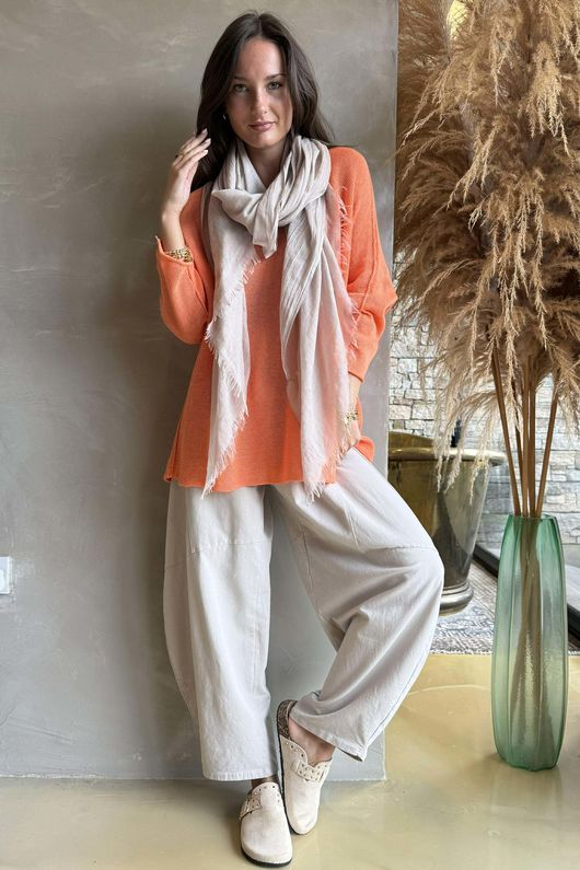 Conrad Slouch Cotton Knit Papaya